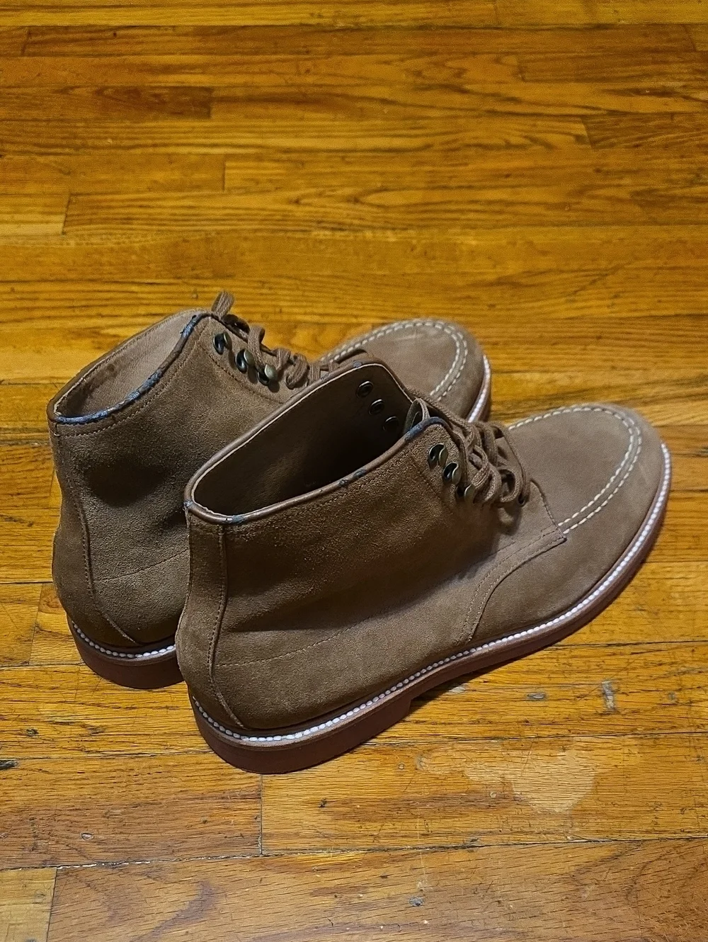 J.Crew Kenton Pacer Brown Snuff Suede Leather Boots Men 12 M Chukka Indy- FLAW